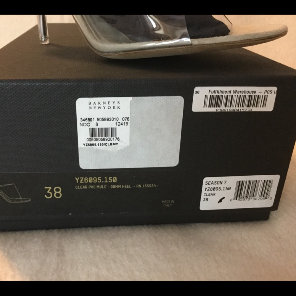 Yeezy Clear PVC Mules Stiletto Season 7 Size 8 New - Picture 2 of 8